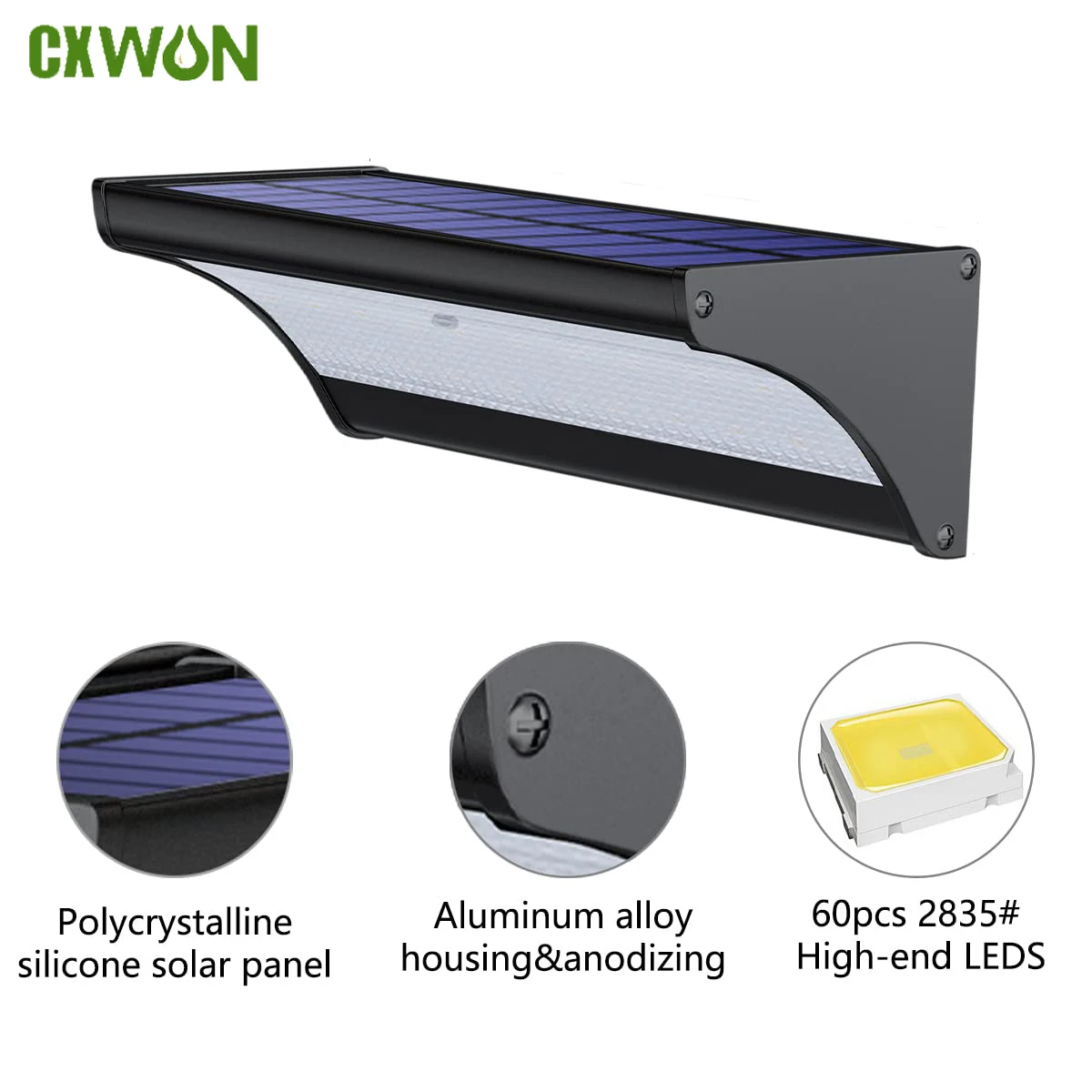 Outdoor Power Outlet Weatherproof - 60/48led luz de parede solar ao