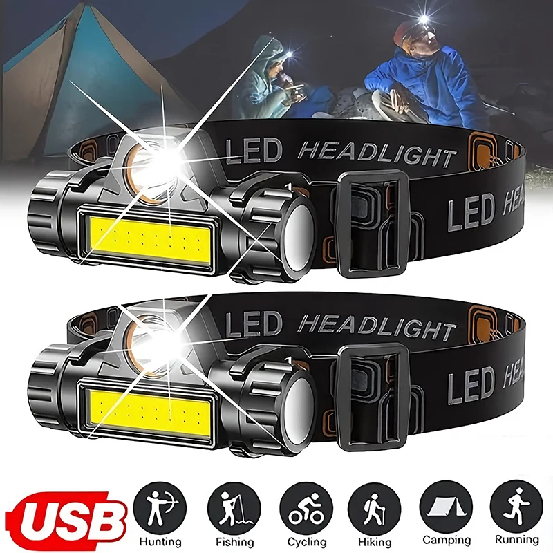 Outdoor Power Reno - Recarregável cob led usb farol forte