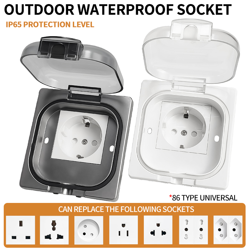 Outdoor Power Outlet Weatherproof - Tomada externa à prova d'água ip65,