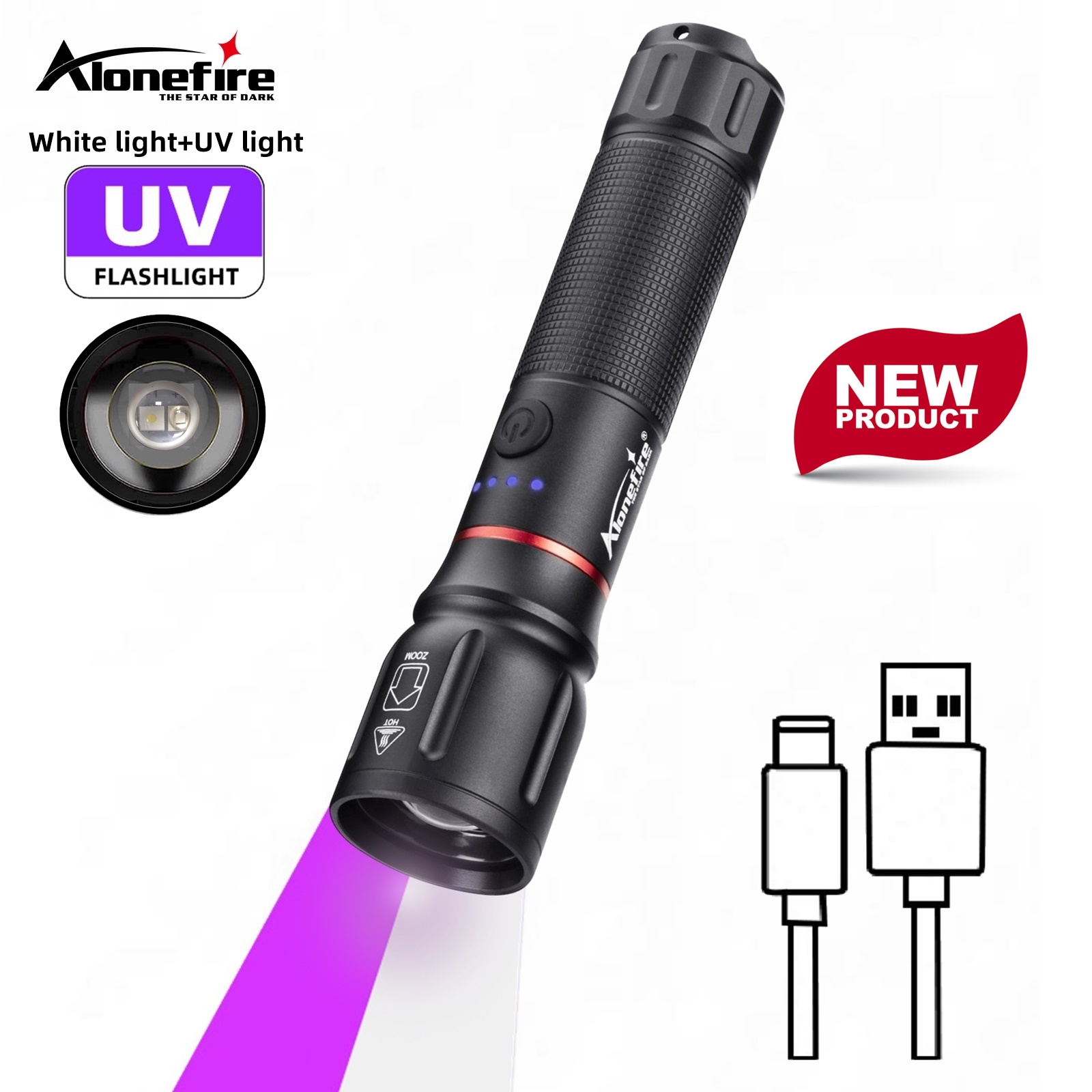 Outdoor Power Reno - Lanterna 2 em 1 com Zoom