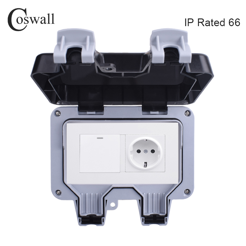 Coswall-tomada de parede resis - Outdoor Power Outlet Weatherproof avaliação e preço