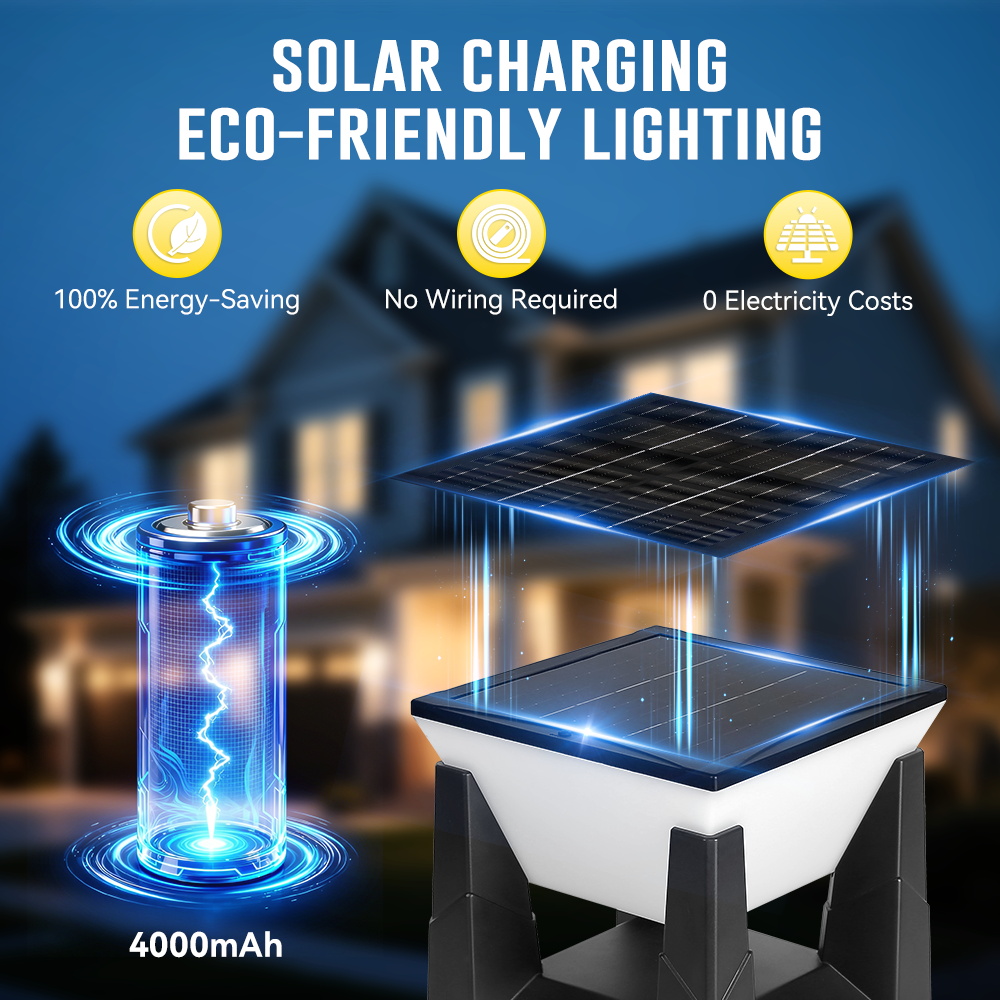 Luz Solar de Poste em 3 Cores, - Outdoor Power Post avaliação e preço