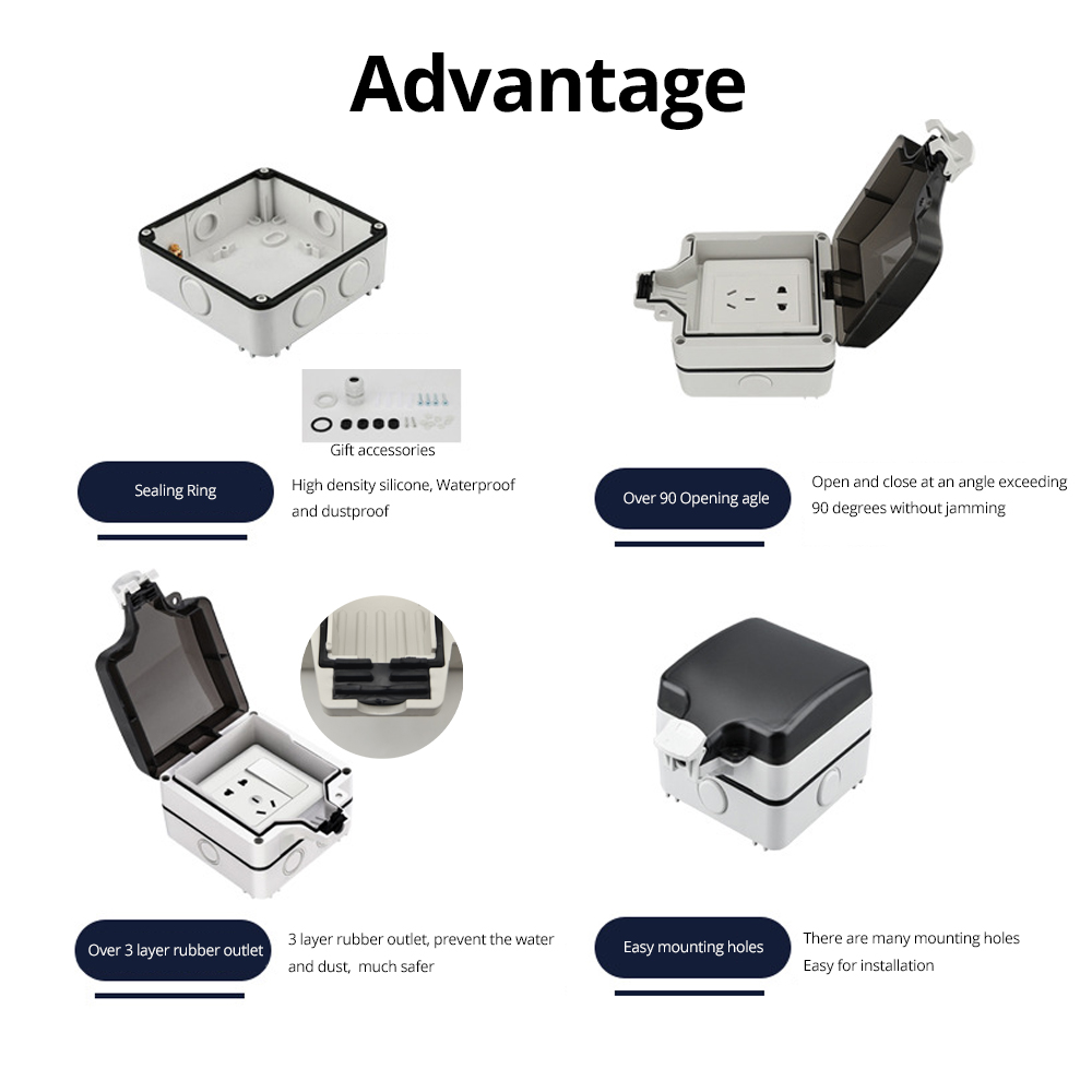 Wallpad IP66 Caixa externa à p - Outdoor Power Outlet Weatherproof avaliação e preço
