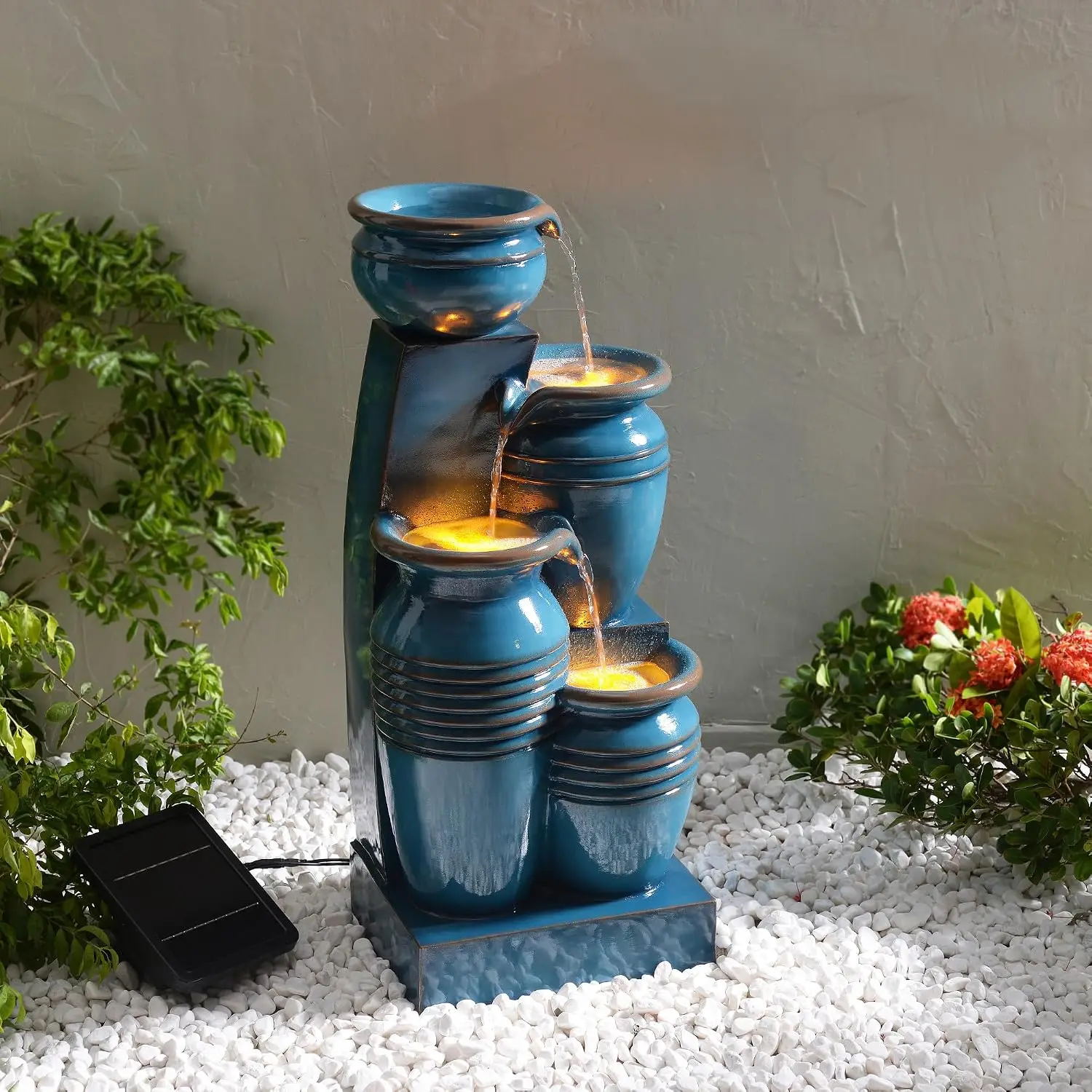 Fonte de Água Solar em Cascata - Outdoor Power Source avaliação e preço