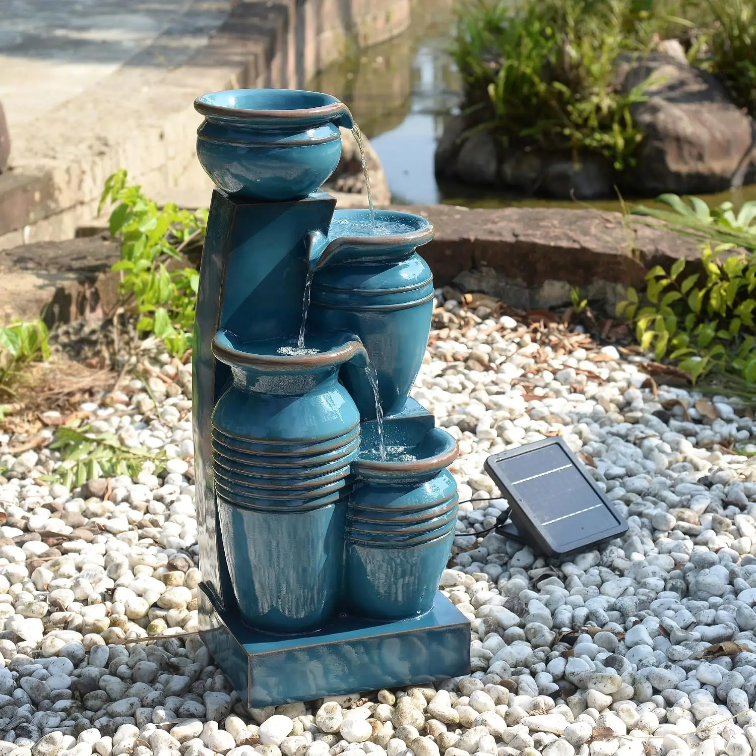 Fonte de Água Solar em Cascata - Outdoor Power Source avaliação e preço