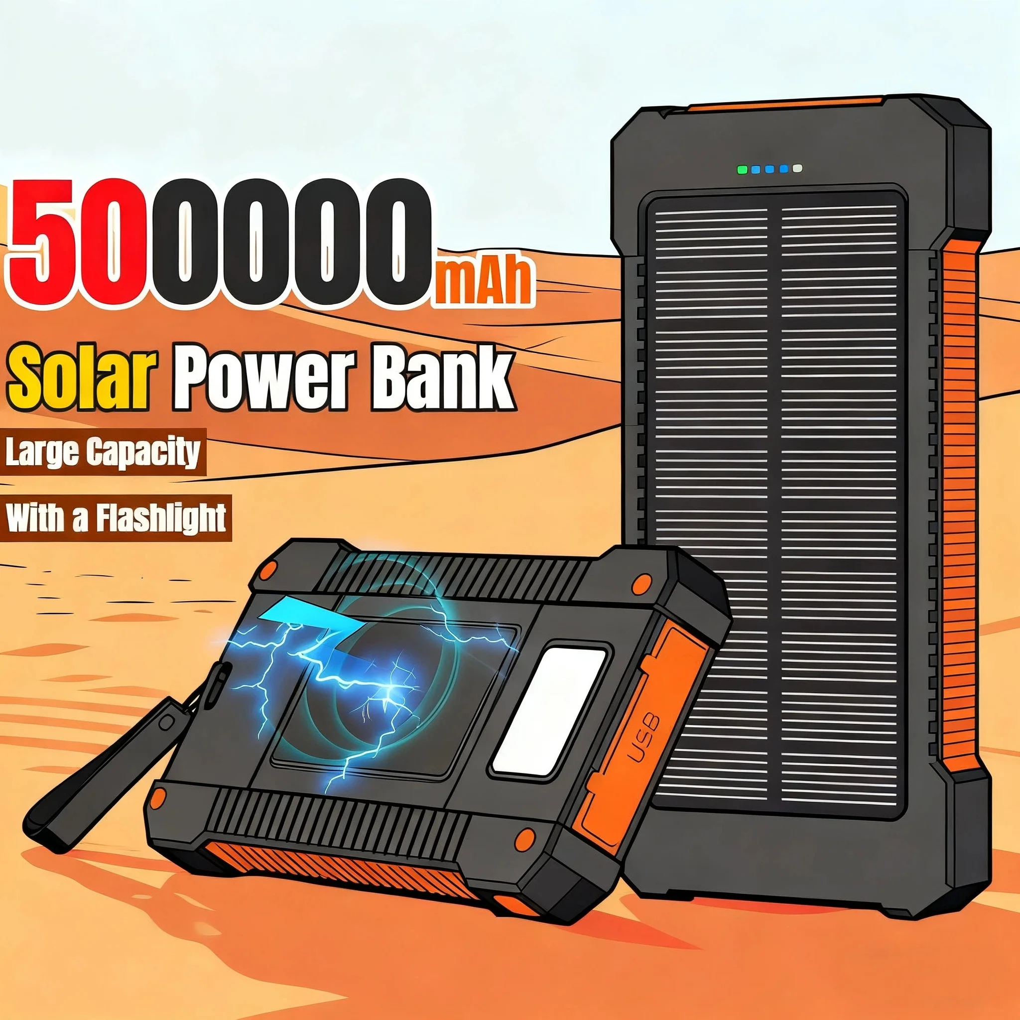 500000mAh Banco de Energia Sol - Outdoor Usb Power Outlet avaliação e preço